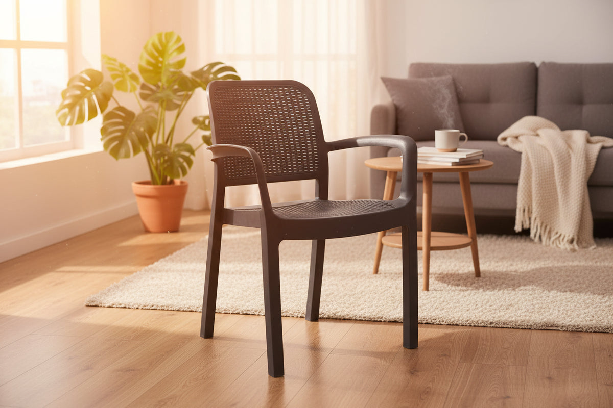 Chair Protea Arm Rattan Charcoal - Makoya Home