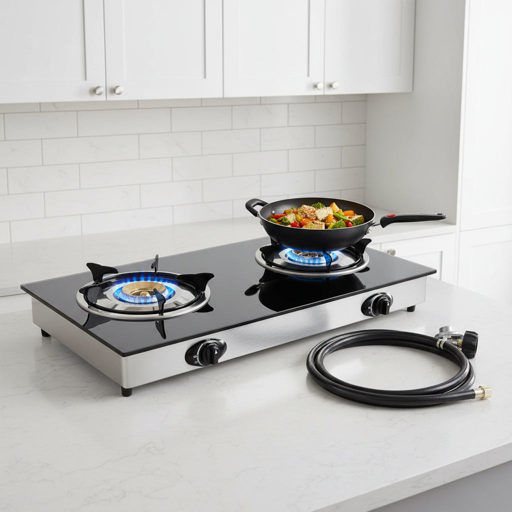 Condere Xmy Gas Cooker 2 Burner (glass) - Makoya Home