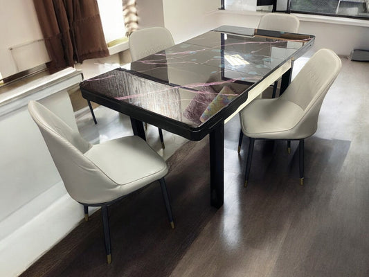B18B 5PC DINING ROOM SUITE BLK/WHT