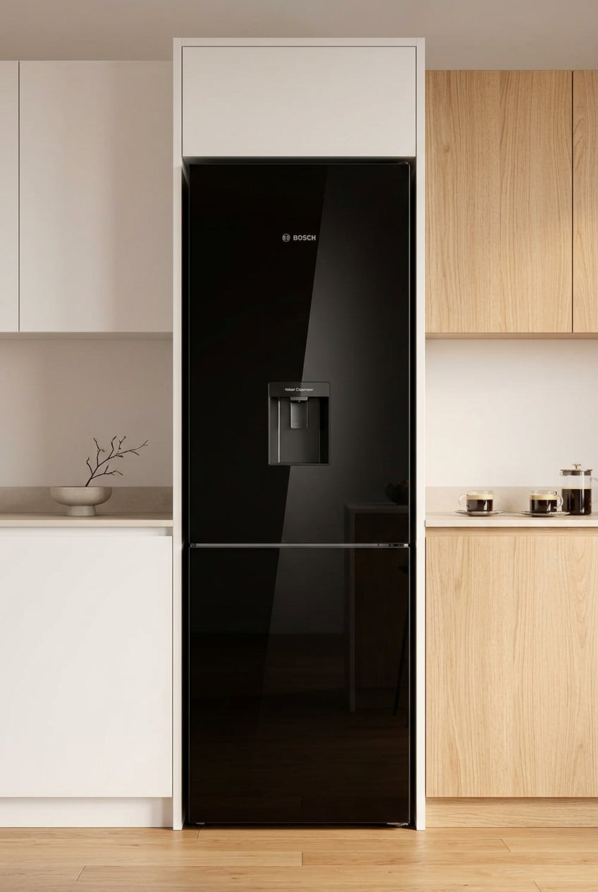Defy Fridge Dac652 C445 W/D Black Glass - Makoya Home