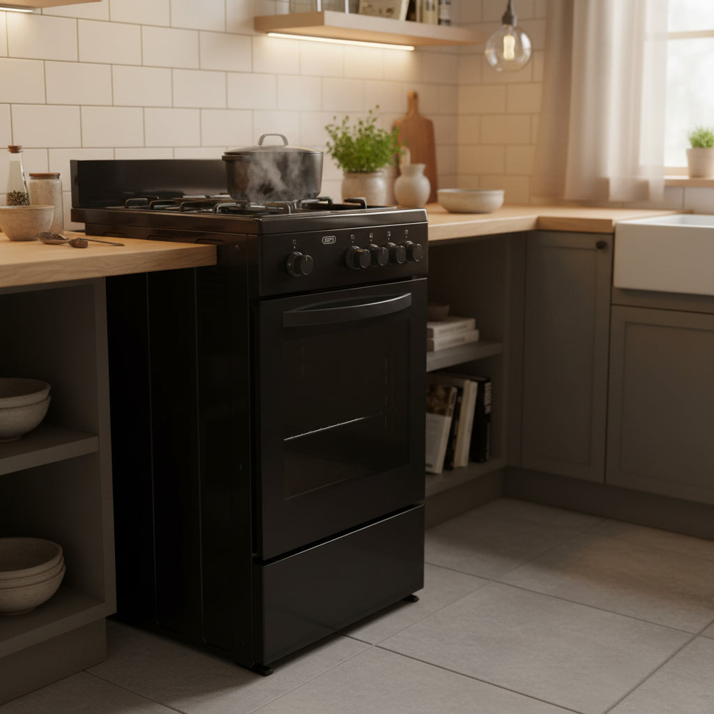 Defy – Black 4 Burner Gas Stove – DGS568