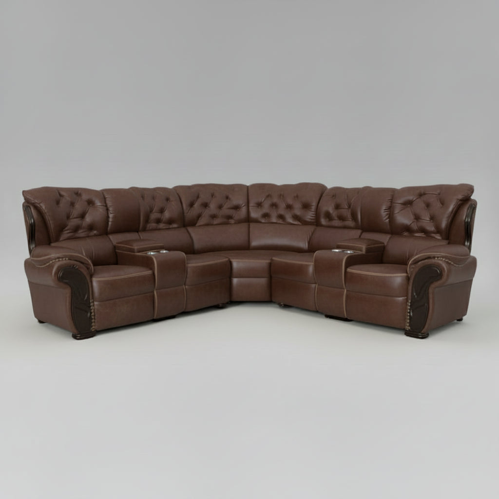 Ferrero 3pc Cnr Lounge Suite Brown - Makoya Home