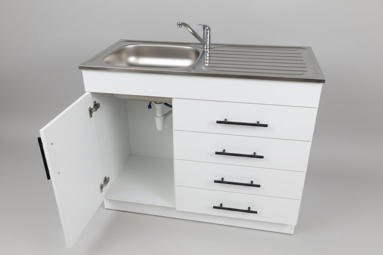 Chinese 1dr+draw Single Wooden Sink Grey (909)