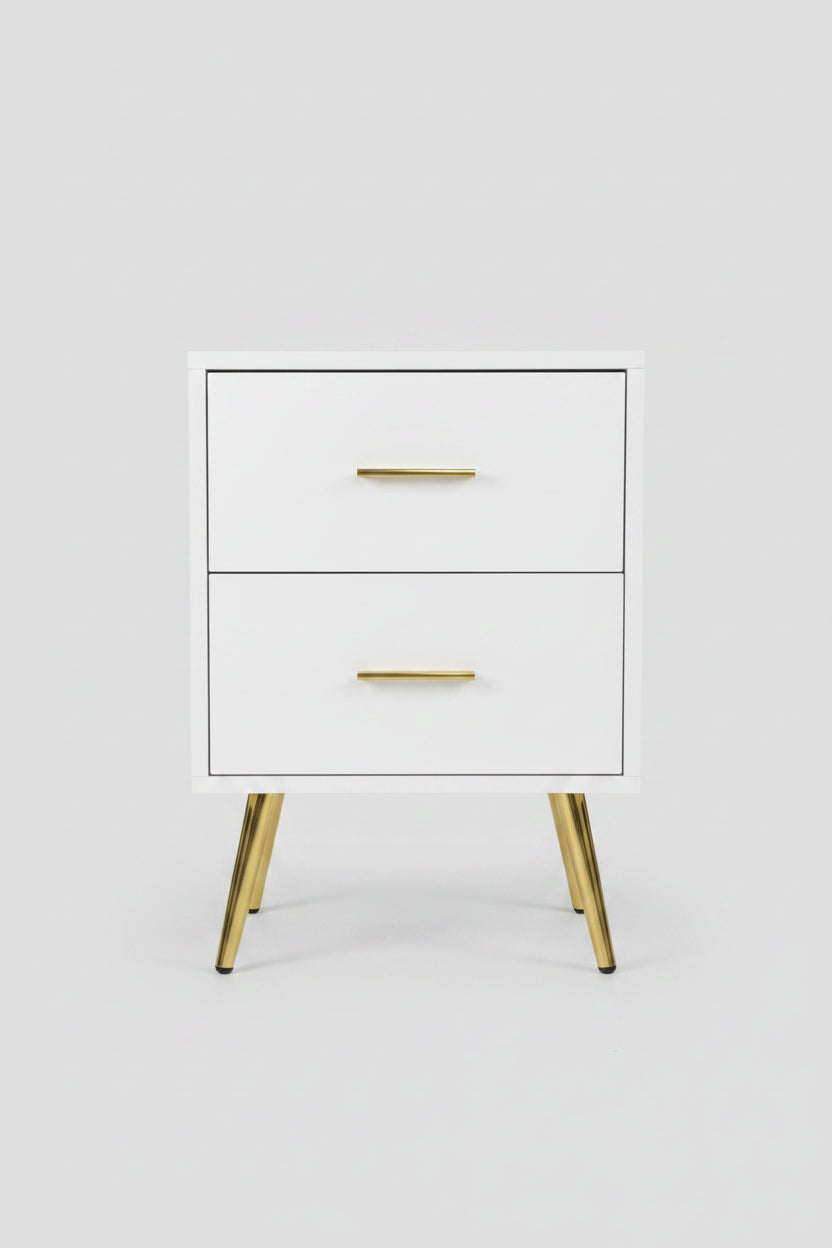 Mw 235 Night Stand White (small4 Gold Legs)