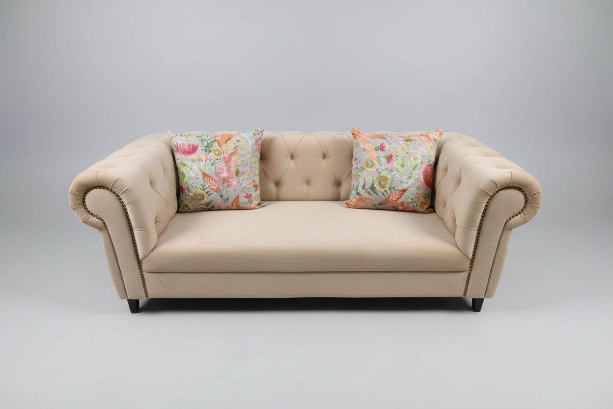 Chesterfield 3 Seater Lounge Suite Beige