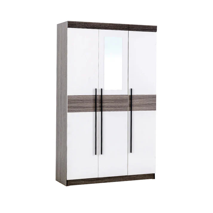 MANDOZA 3DR ROBE WITH 1 DRAW BLK OAK-WHT(761)