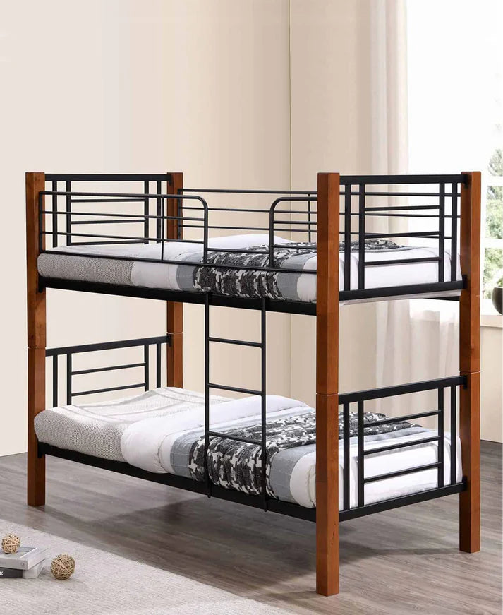 MW DB02 DBL WOODEN/STEEL BUNK