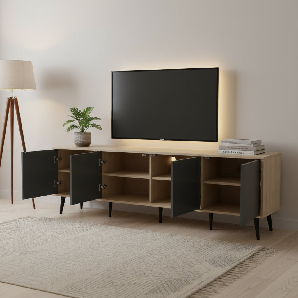 Plasma Stand Mw Oak Ash/dark Grey