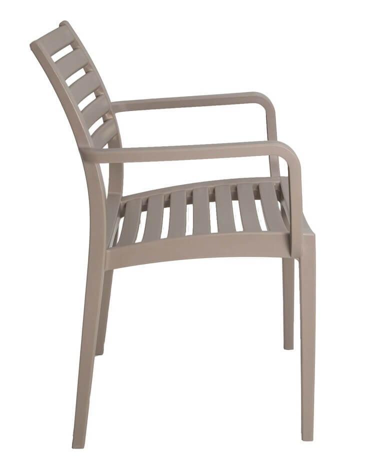 CHAIR RIMINI SLATTED TAUPE