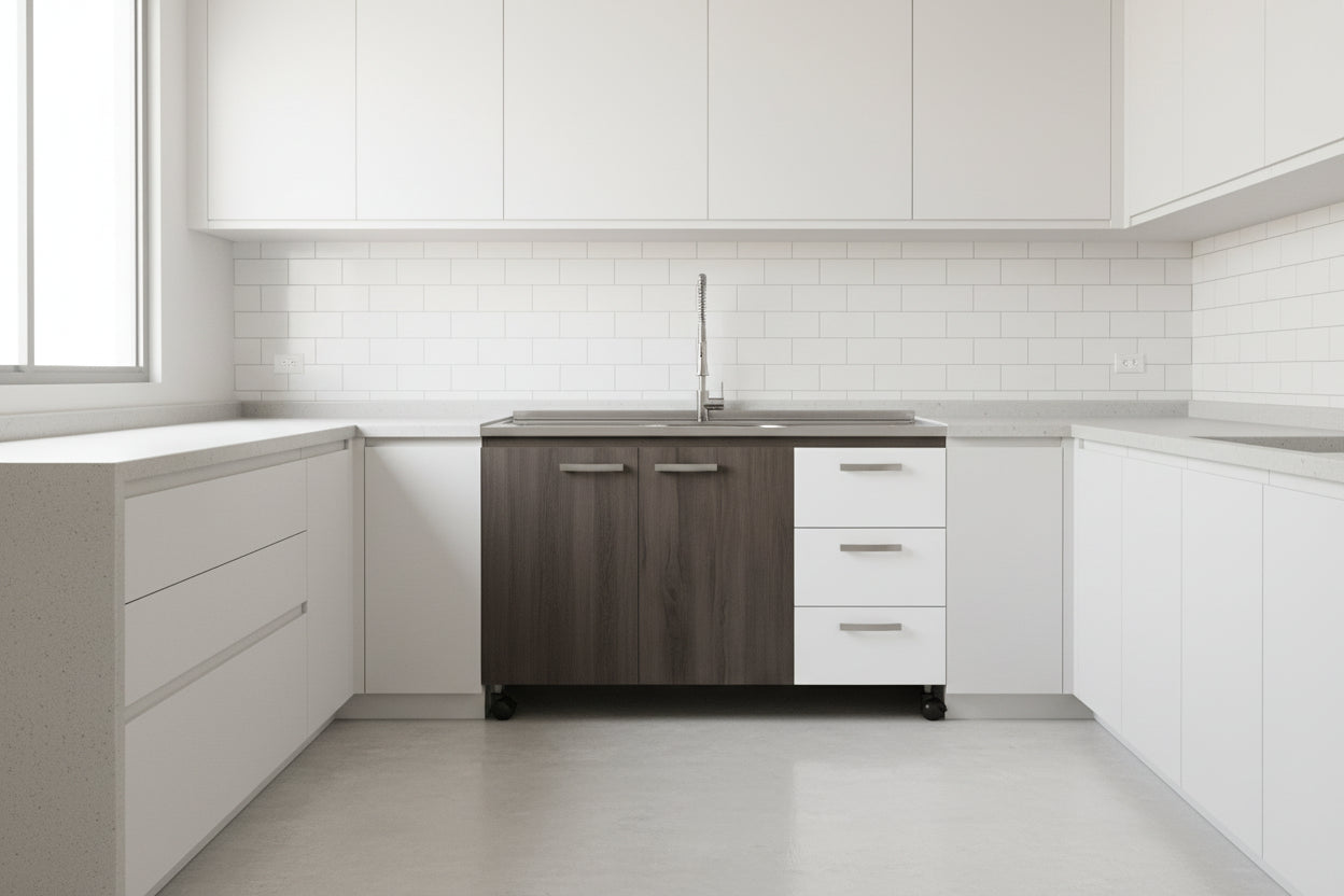 BR 580 K/B WITH SINGLE SINK NO FITTINGS
