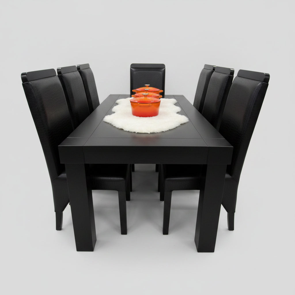 Rio 7Pc Dining Room Suite Blk - Makoya Home