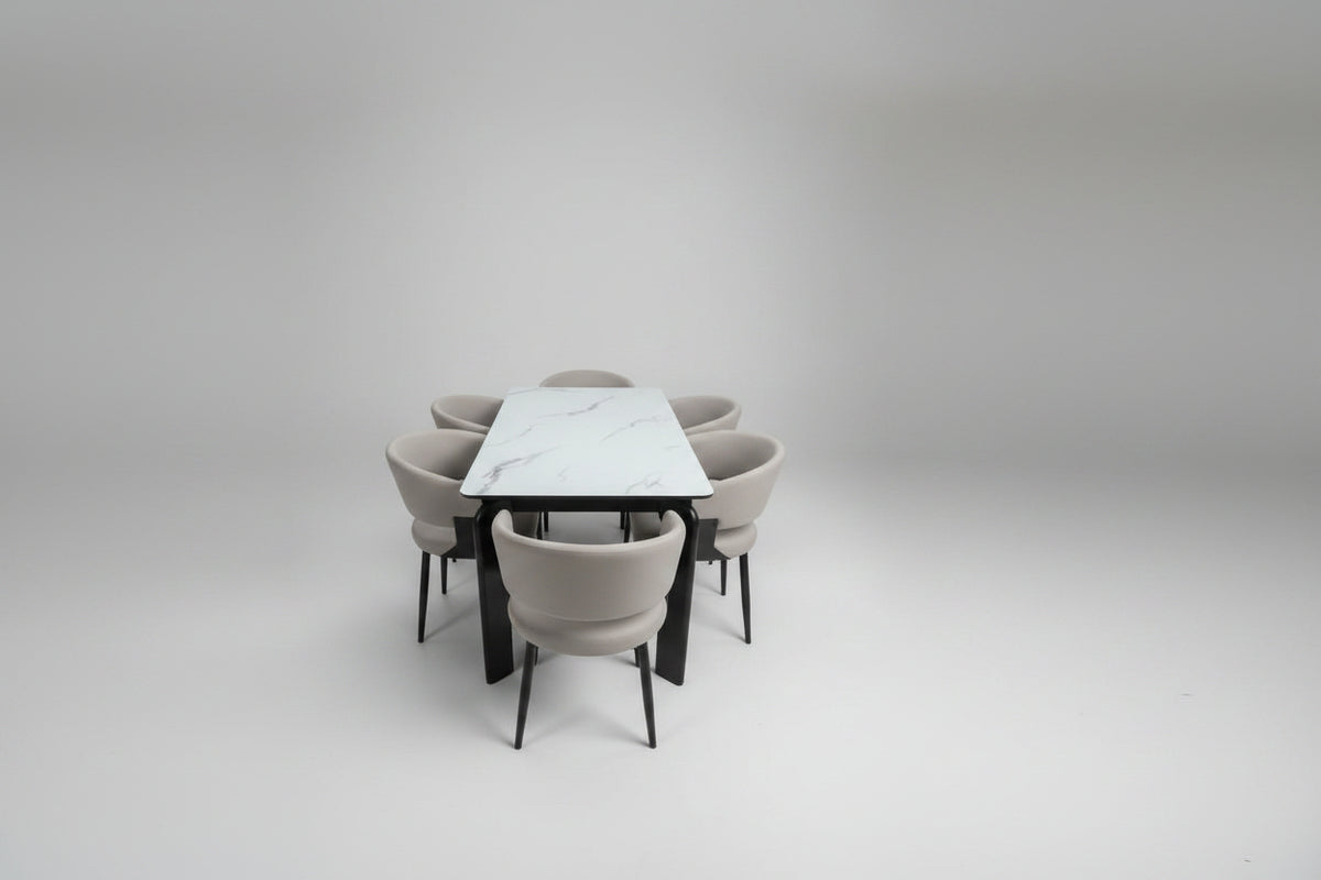 2031 DINING SET WITH 6 TUB CHAIRS