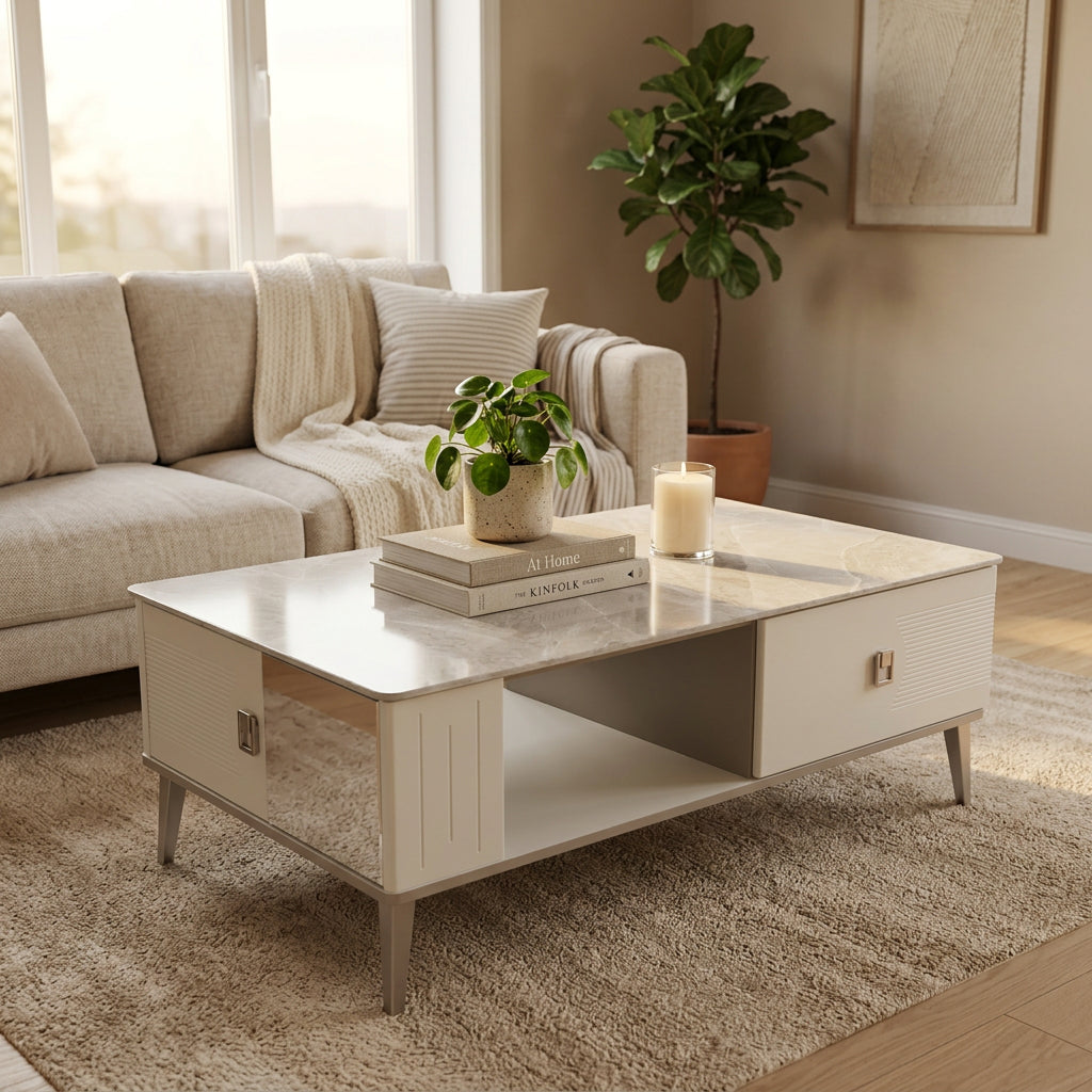 Coffee Table Mw CT137 Marble Grey - Makoya Home