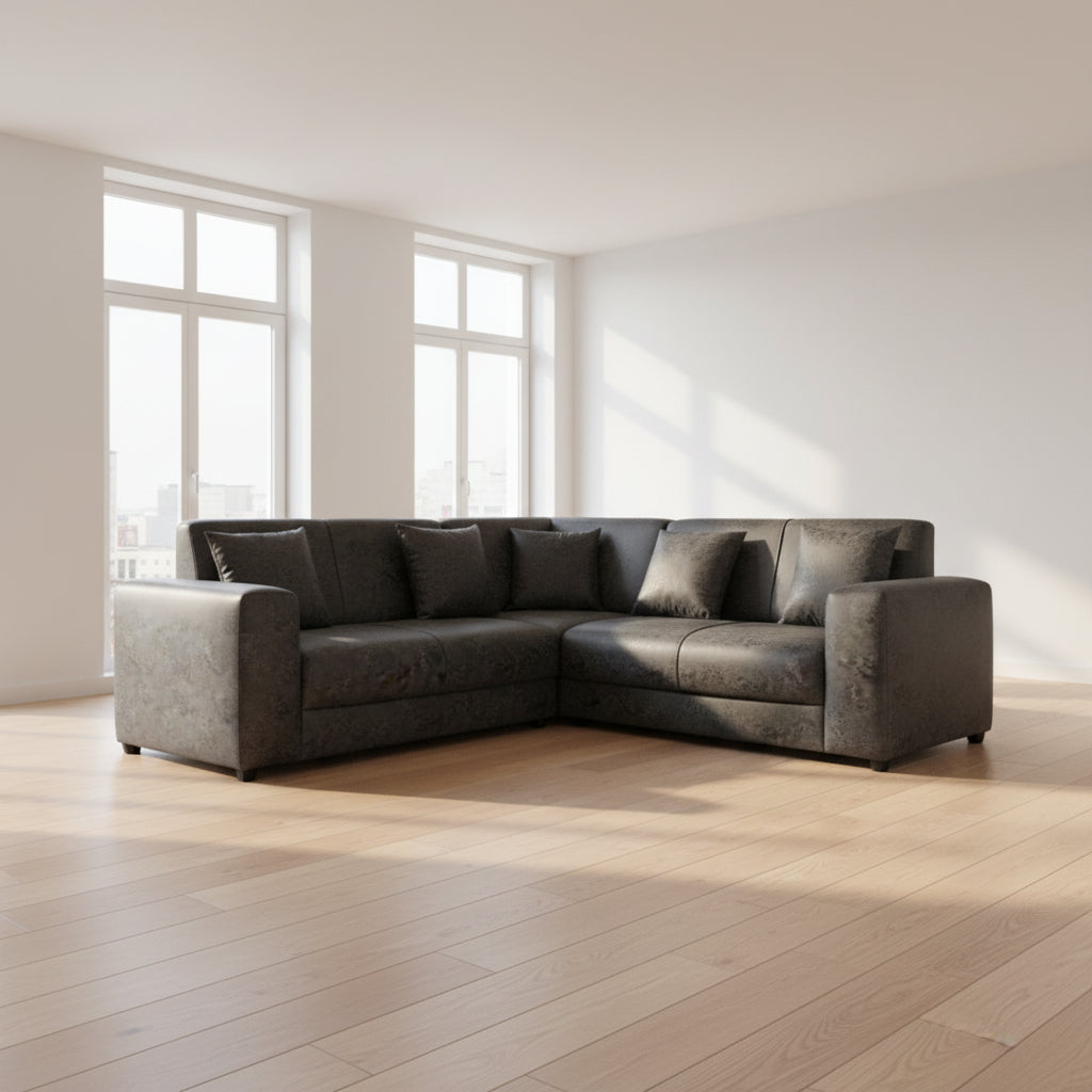 Protia L Shape Sofa Suede