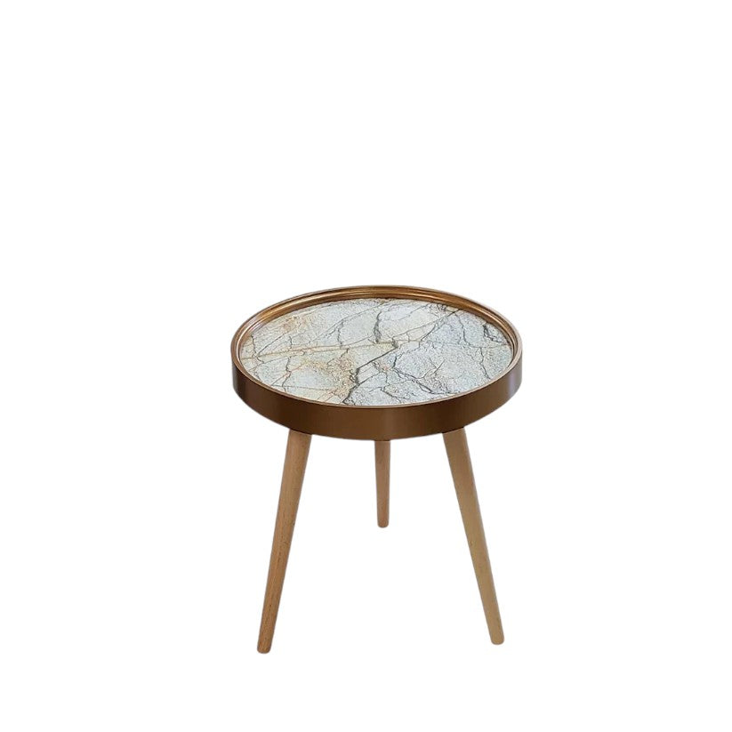 COFFEE TABLE CT380C BRONZE EDGE/CREAM MARBLE