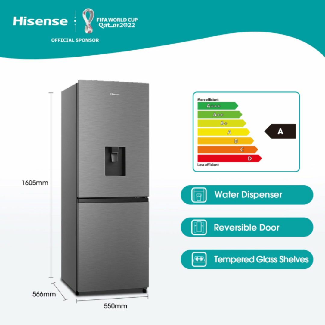 HISENSE FRIDGE H310 BI W/D MET