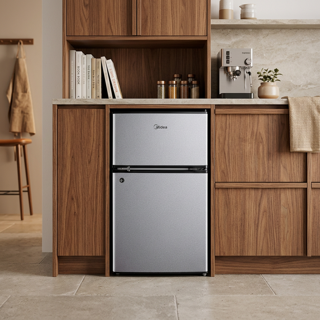 Midea Bar Fridge Dbl Door Silver - Makoya Home