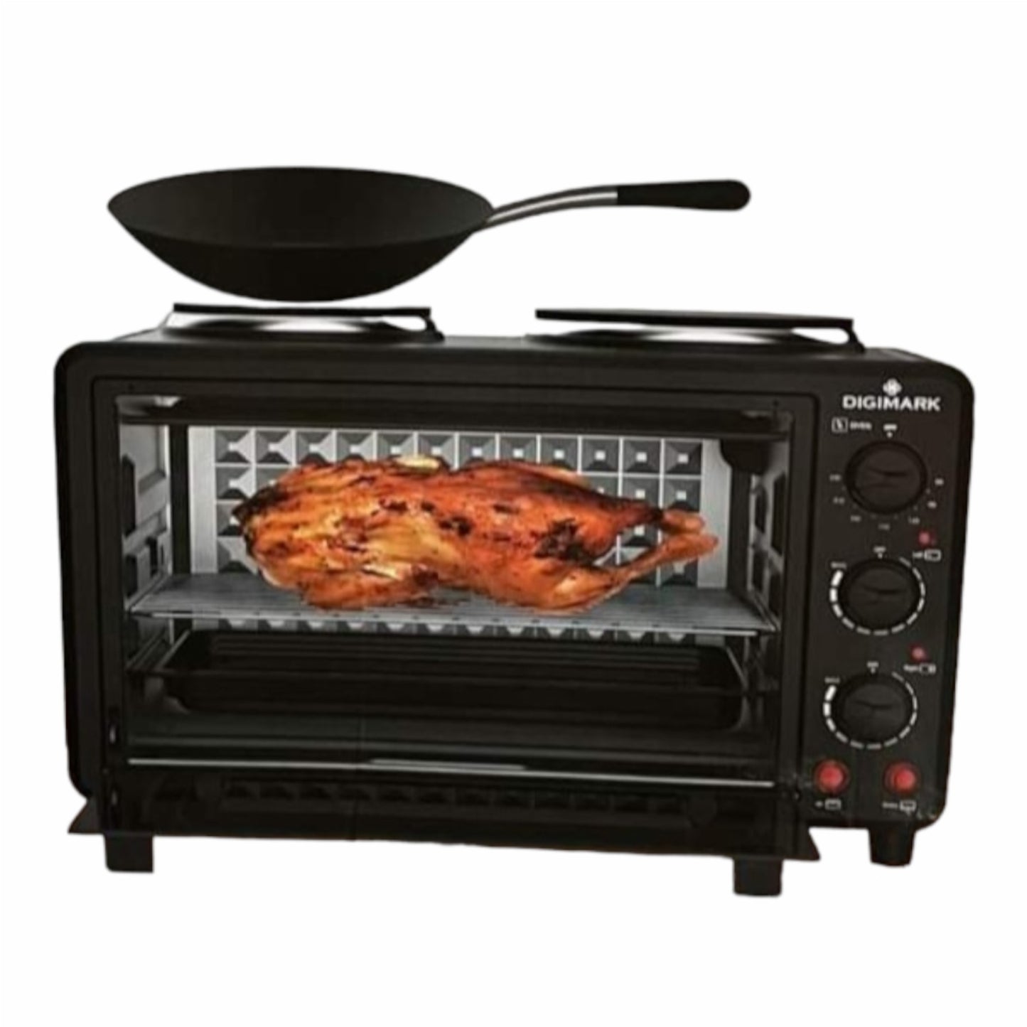 DIGIMARK 23L ELEC MINI OVEN + 2PLT STOBVE BLK