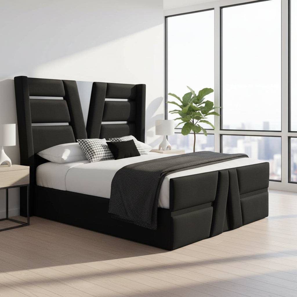 Legends Sandiego Sleigh Bed Black - Makoya Home