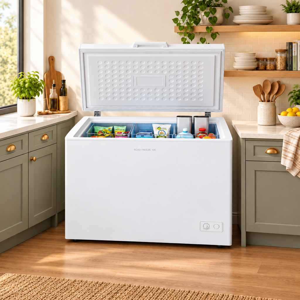 Zero Gas/Elec Chest Freezer 120Lt Wht - Makoya Home