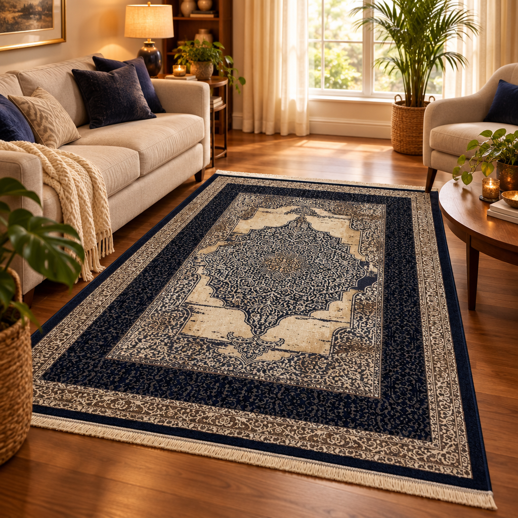 Milano Luxury Carpet - D/blue / Navy - Makoya Home