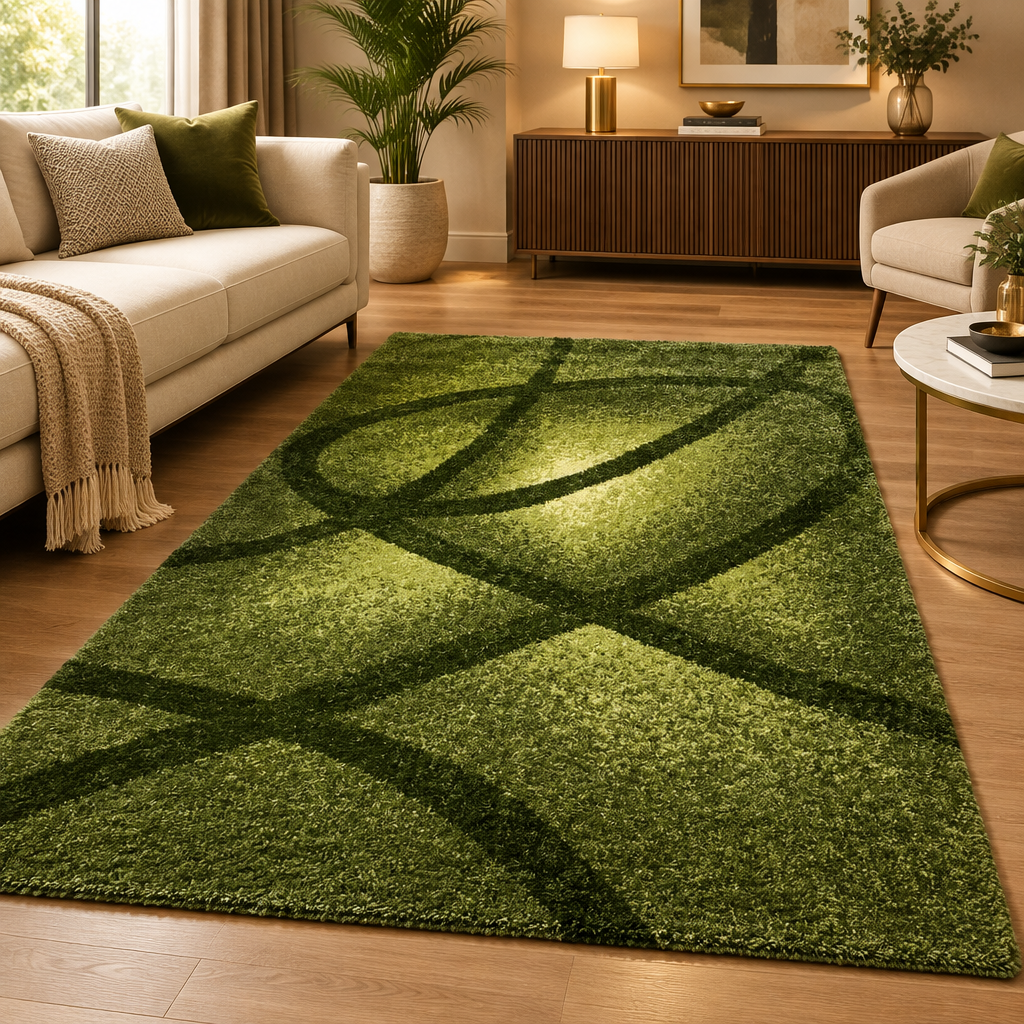 Milano Luxury Carpet - Green - Makoya Home