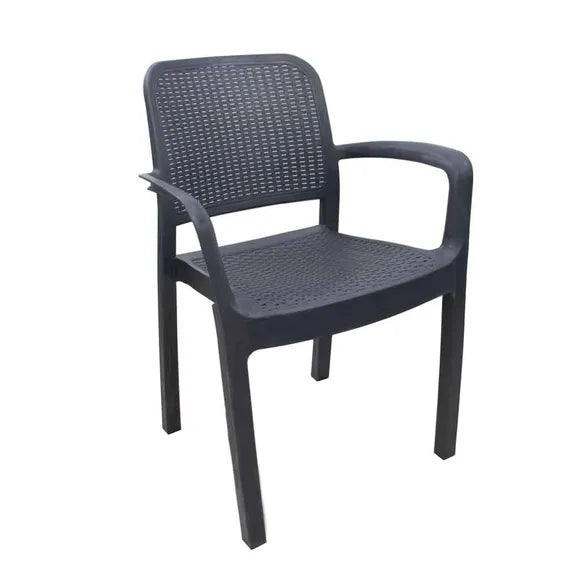 CHAIR PROTEA ARM RATTAN  CHARCOAL