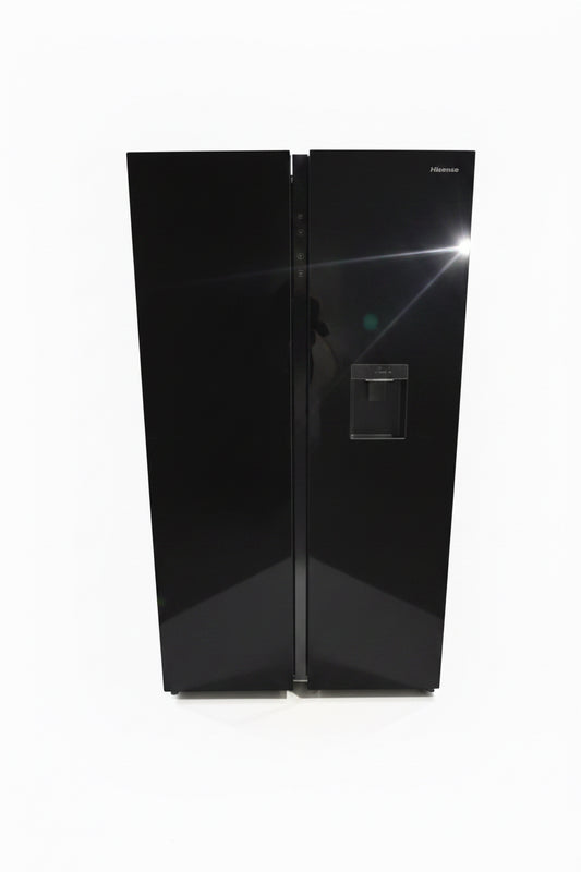 Hisense Fridge H680 sim-W/D  black glass