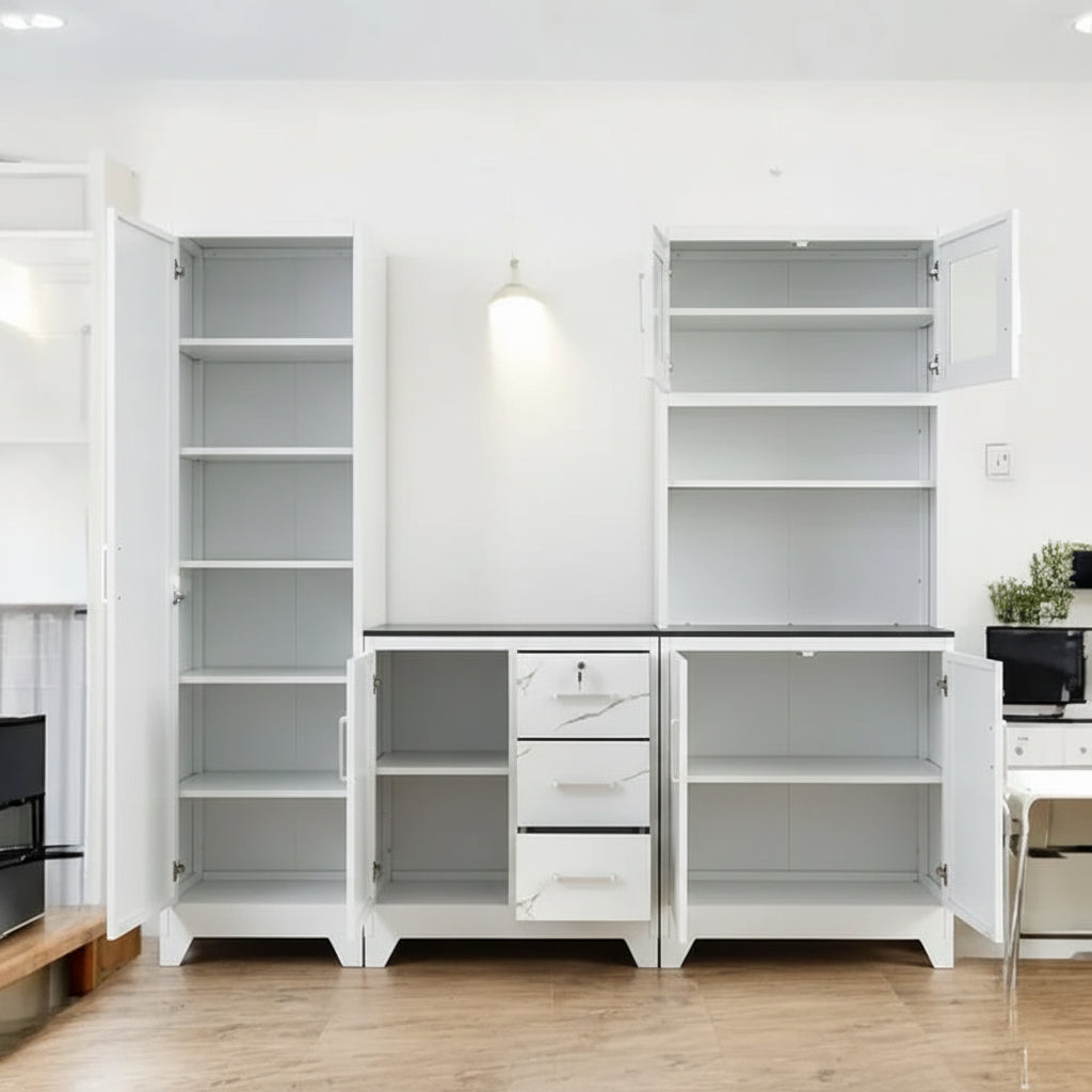815/811 Metal 3pc K/scheme Blk/wht(dbl Drawer Grocer)