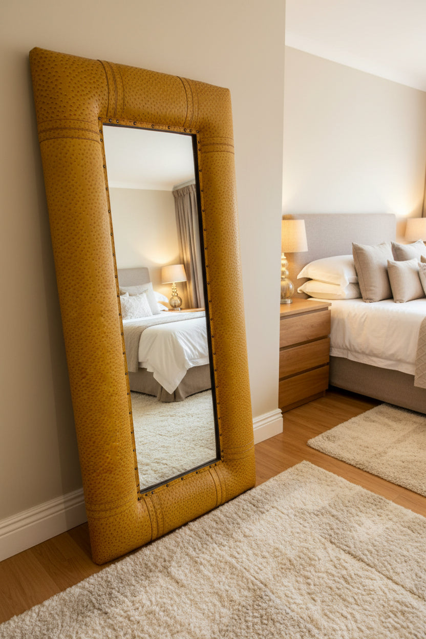 Gramo Mirror F/standing Mustard Ostrich