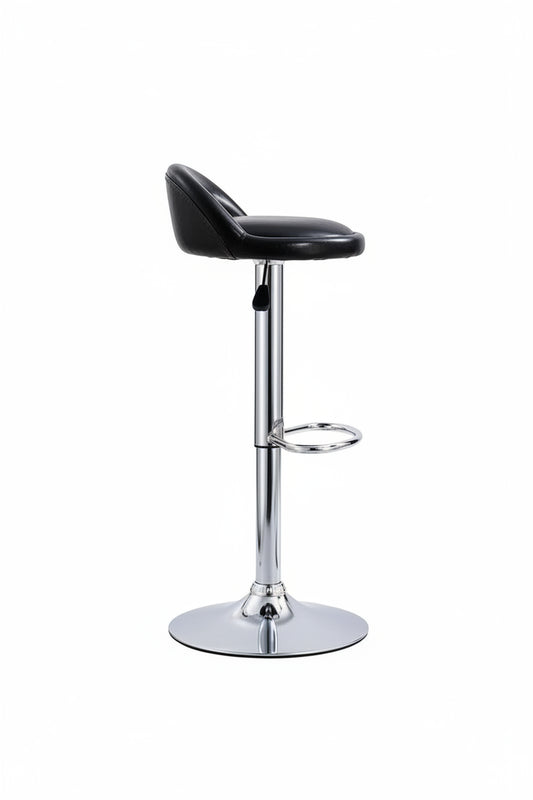 MW 092 BAR STOOL BLK PVC+PADDED SEATS
