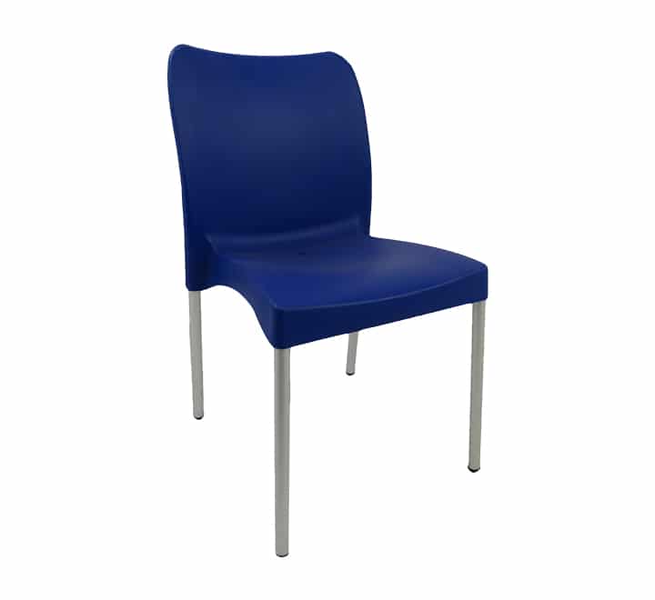 Chair Cafe Armless Metal Legs Red