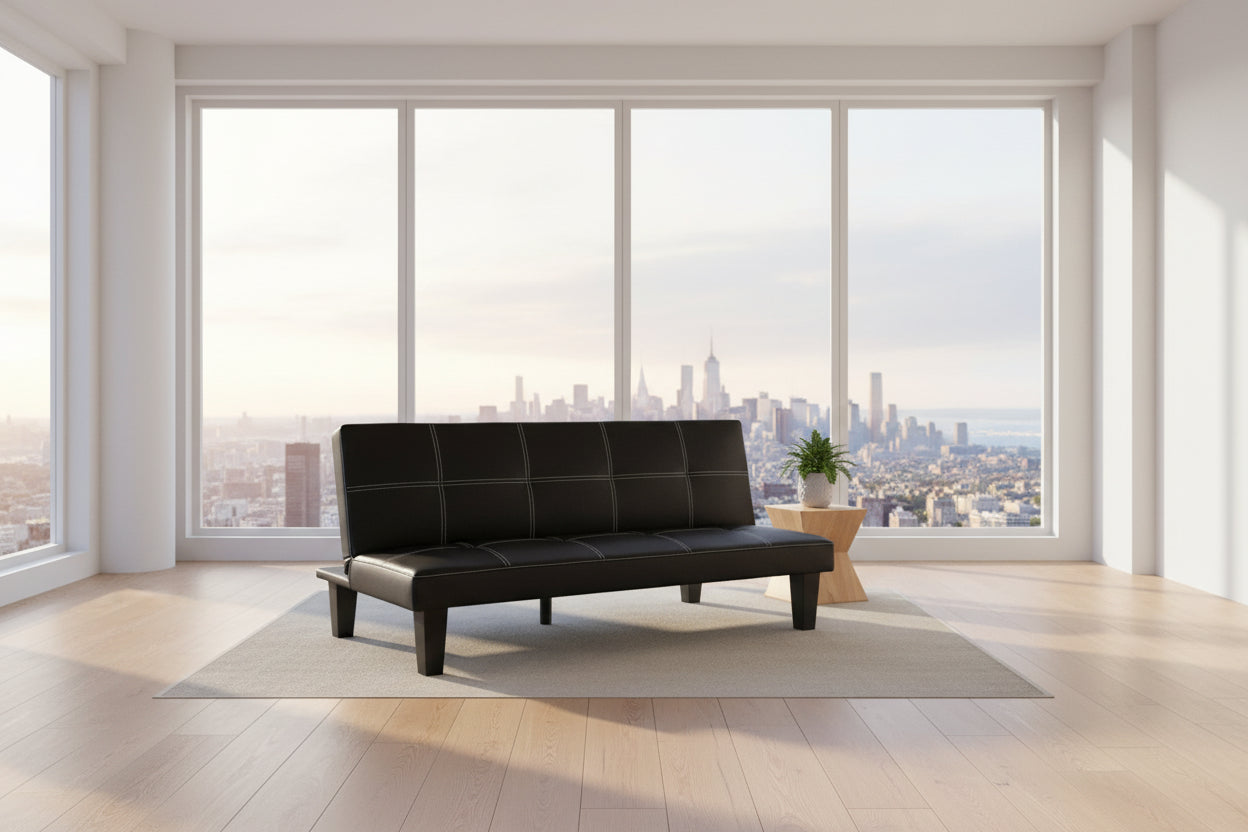 Budget Sofa Bed Black Fabric
