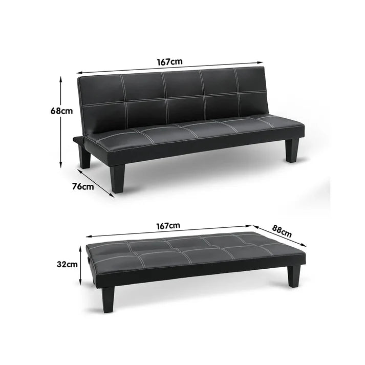 Budget Sofa Bed Black Fabric