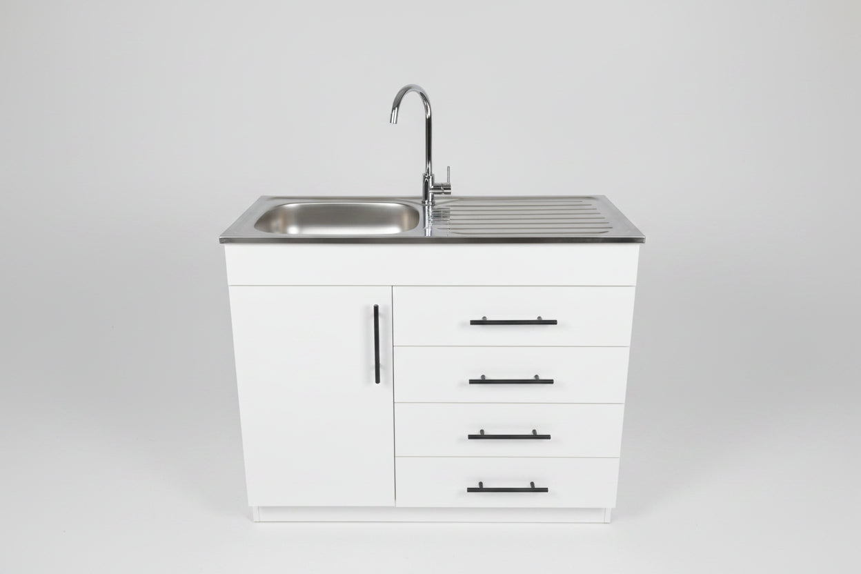 Chinese 1dr+draw Single Wooden Sink Grey (909)