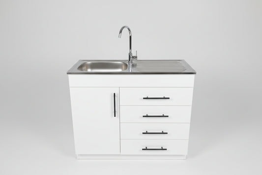 Chinese 1dr+draw Single Wooden Sink Grey (909)