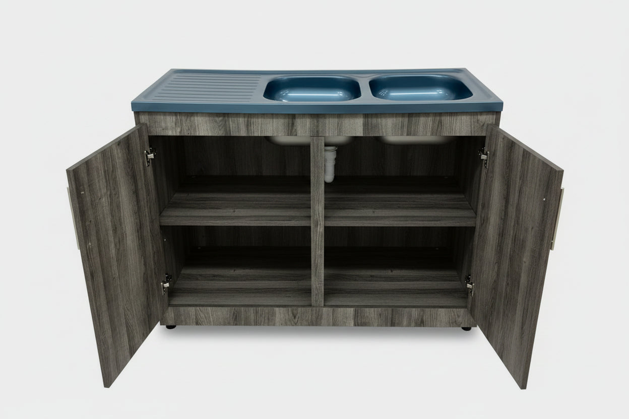NAPLES MILAN DBL SINK M/OAK