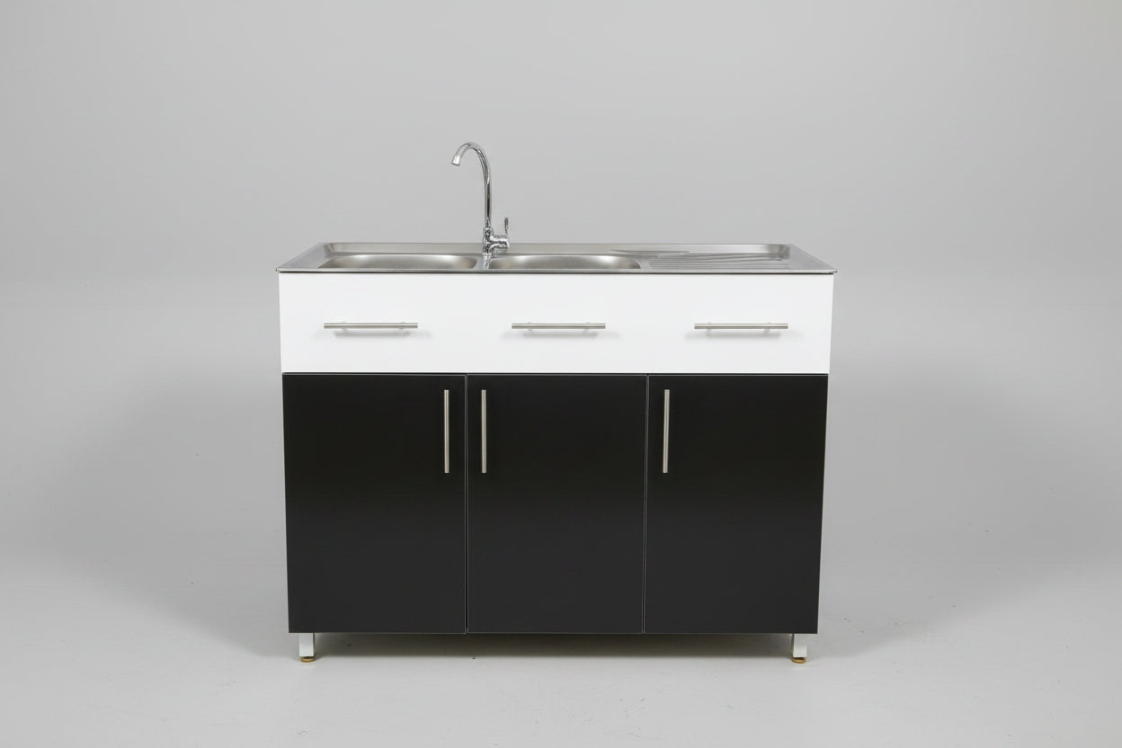 Mandoza 3dr Dbl Sink White