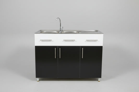Mandoza 3dr Dbl Sink White