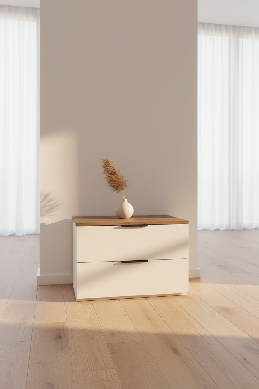 Mw 240 Pedestal 2draw Cuppocino + Walnut