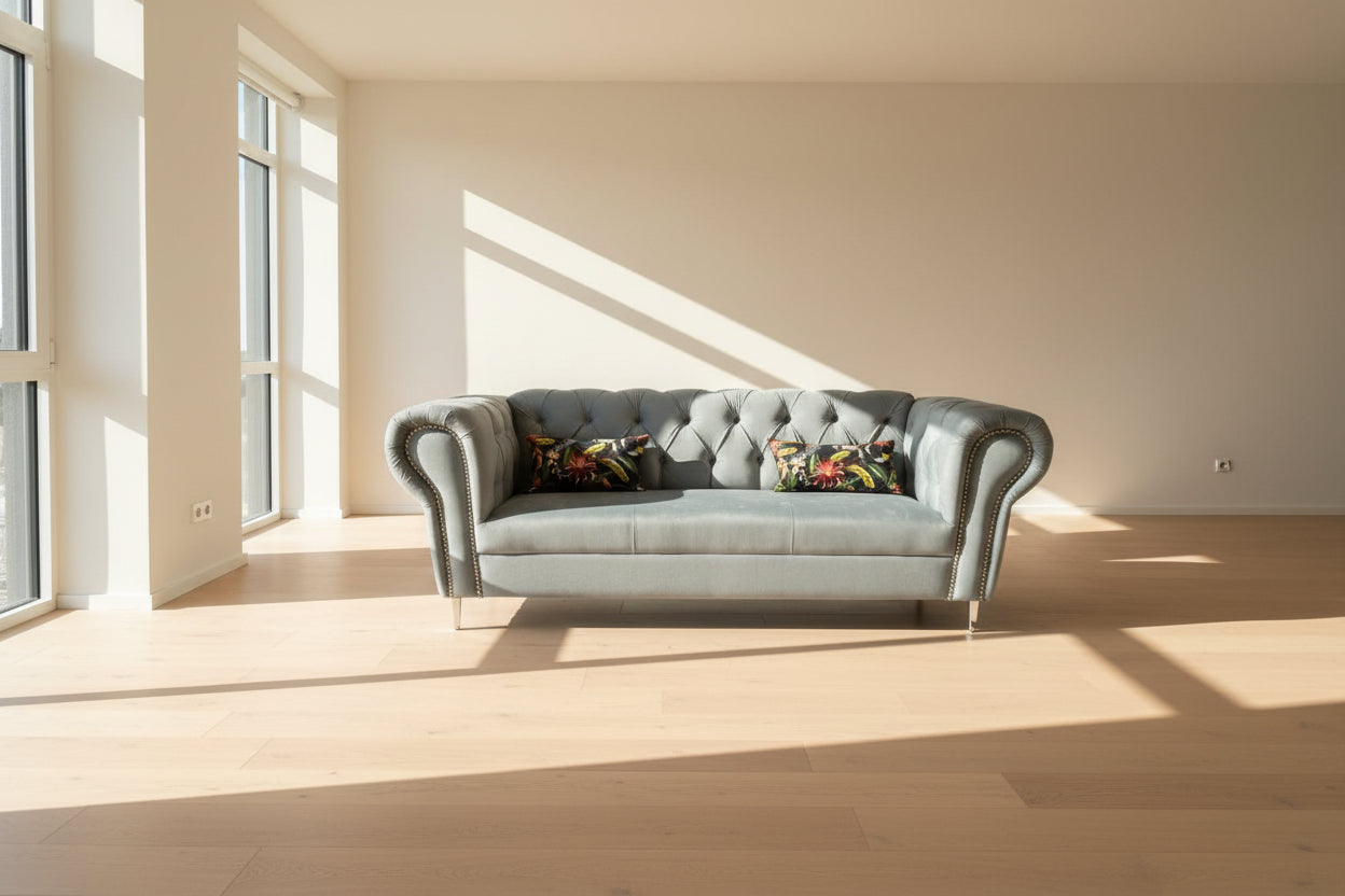 Chesterfield 3seater Lounge Suite Grey