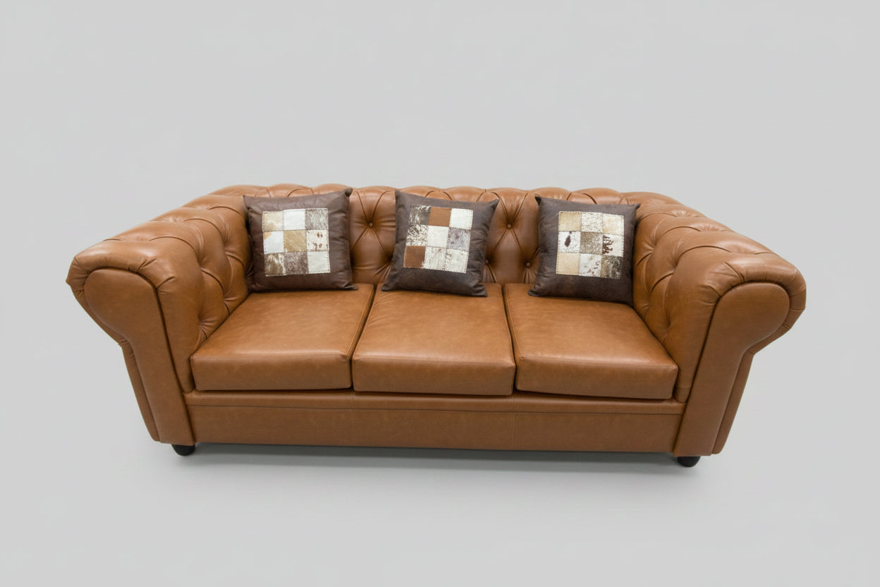 Chesterfield 3 Seater Lounge Suite Brown