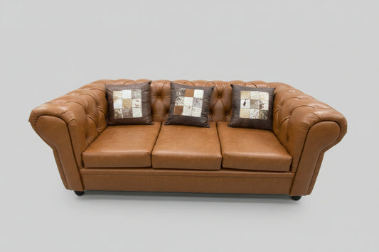 Chesterfield 3 Seater Lounge Suite Brown