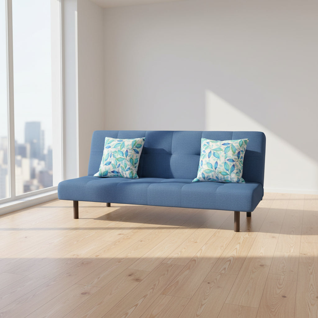 Budget Sofa Bed Blue Fabric