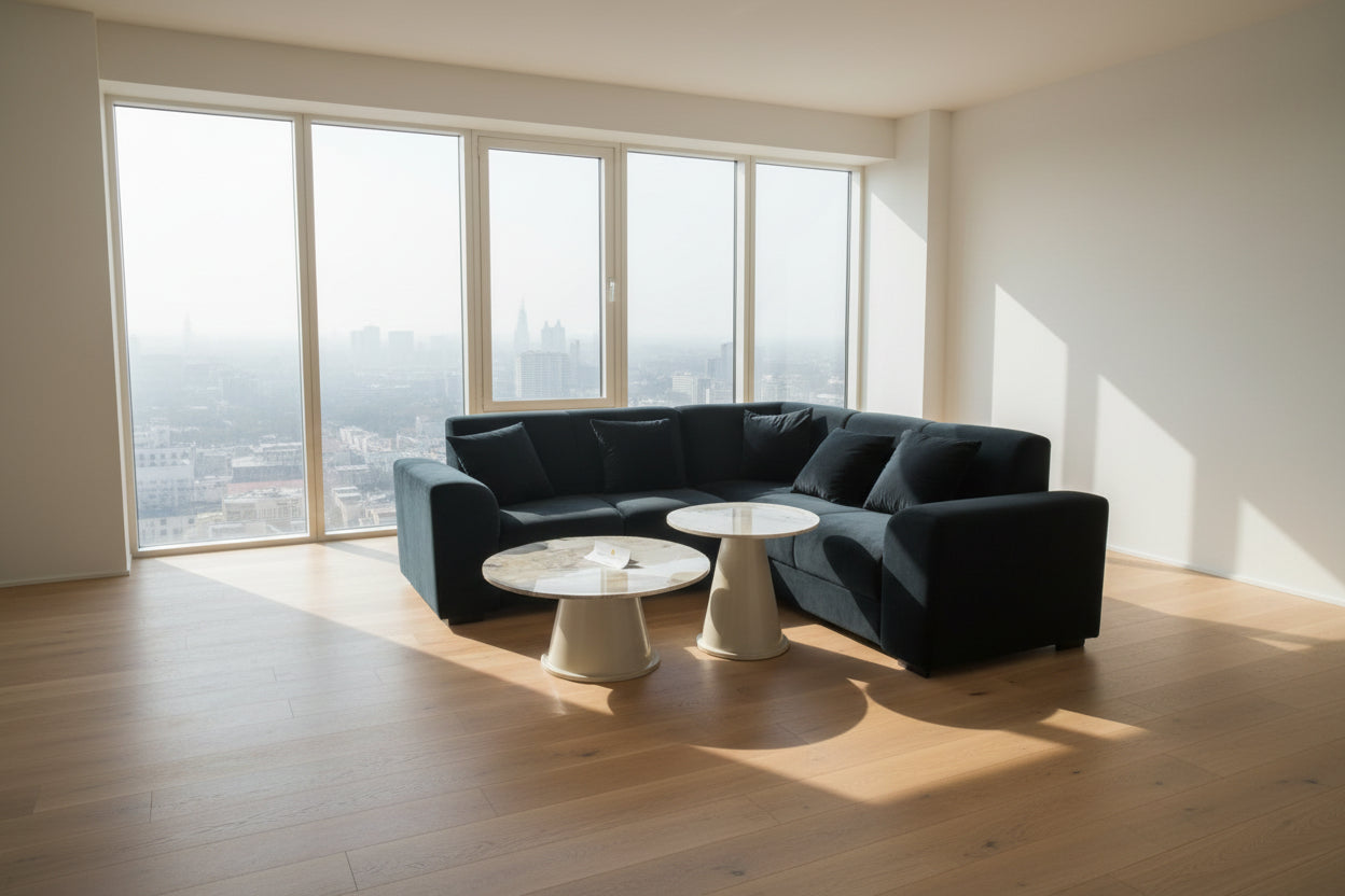 Protia L Shape Sofa Suede