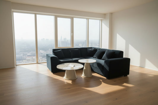 Protia L Shape Sofa Suede