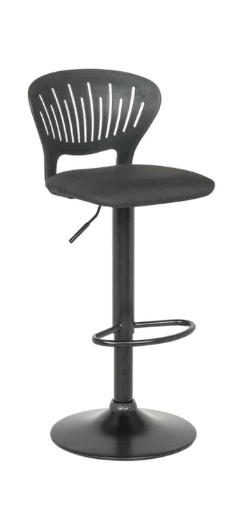 MW 092 BAR STOOL BLK PVC+PADDED SEATS