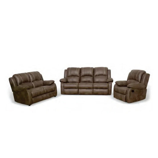MONDLI 3PC 3ACT RECLINER L/SUITE BROWN