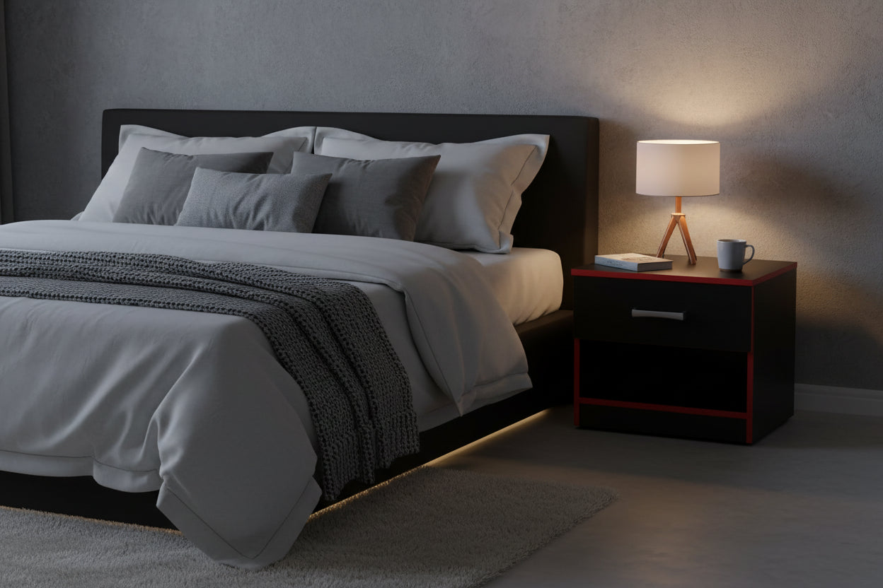 Mw 347 Pedestal 1draw Black+red