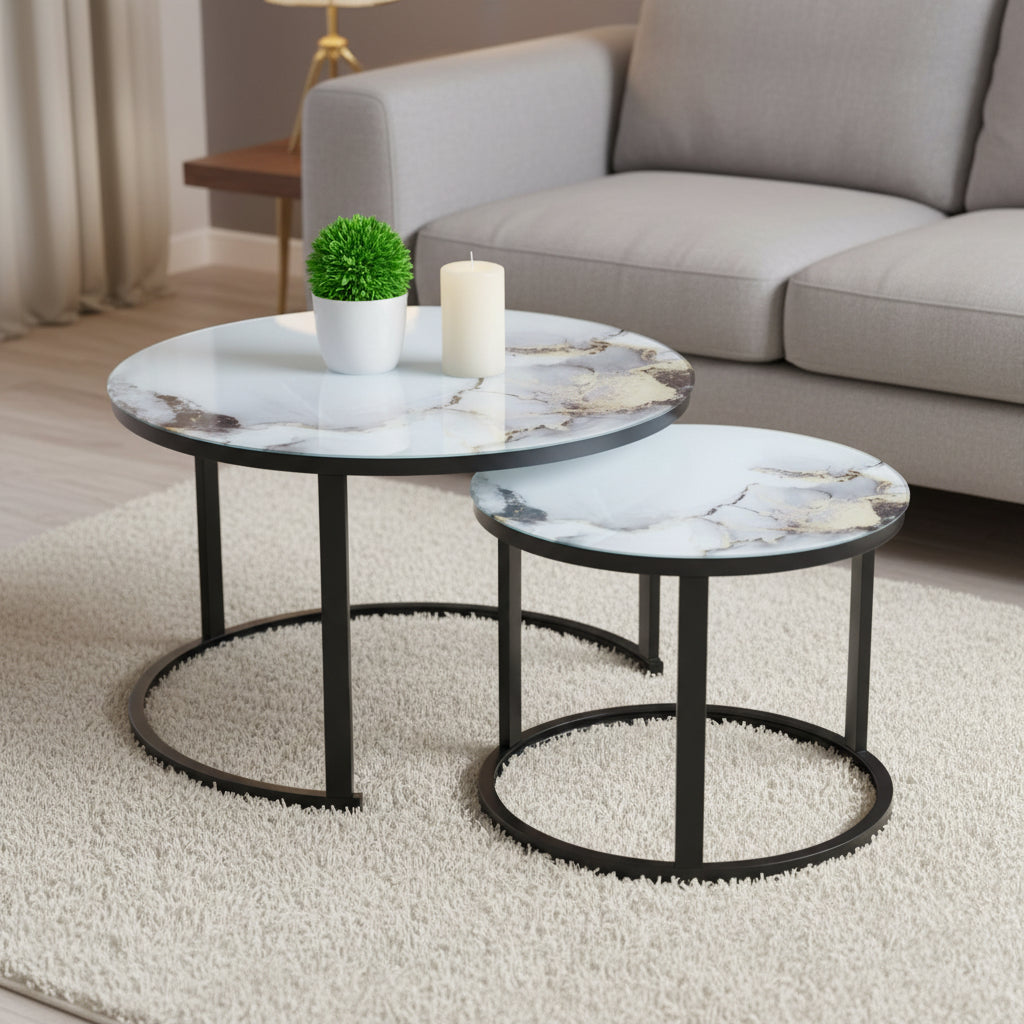 Coffee Table Ct 7 2pc Black With Black Top
